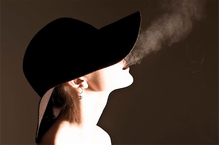 Glamour lady and smoke Stock Photo - Budget Royalty-Free & Subscription, Code: 400-04572126