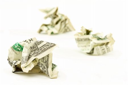 Crumpled Dollars on a White Background. Stock Photo - Budget Royalty-Free & Subscription, Code: 400-04572156