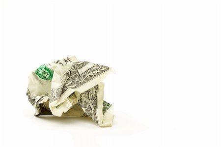 simsearch:693-06021301,k - Crumpled Dollar on a White Background. Stock Photo - Budget Royalty-Free & Subscription, Code: 400-04572157