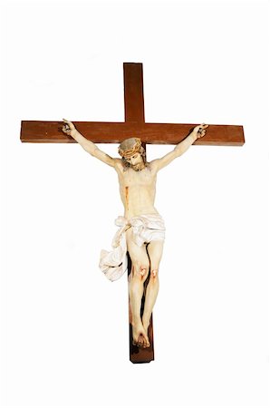 simsearch:649-06433384,k - Figure of Jesus Christ on the cross - isolated Photographie de stock - Aubaine LD & Abonnement, Code: 400-04572174