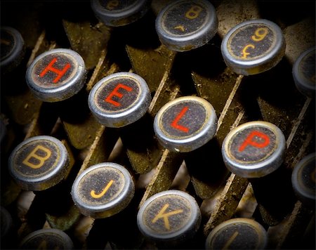 simsearch:400-04624185,k - close up on old help typewriter keys Stock Photo - Budget Royalty-Free & Subscription, Code: 400-04572368