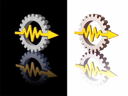 simsearch:614-00387819,k - gear-graph logos on black and white background - 3d illustration Stockbilder - Microstock & Abonnement, Bildnummer: 400-04572526