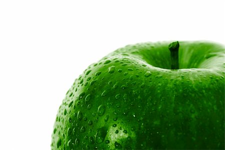 simsearch:400-06699773,k - Macro image of a green apple Photographie de stock - Aubaine LD & Abonnement, Code: 400-04573103