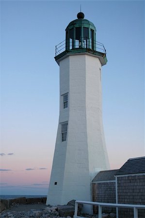 simsearch:400-04485833,k - Scituate Lighthouse, Scituate, MA, at sunset Foto de stock - Super Valor sin royalties y Suscripción, Código: 400-04573245