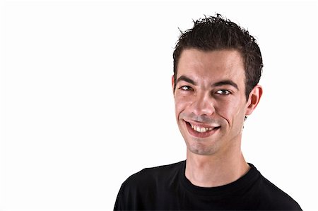 simsearch:400-04643781,k - Casual portrait of a young man smiling, over white background. Stock Photo - Budget Royalty-Free & Subscription, Code: 400-04573464