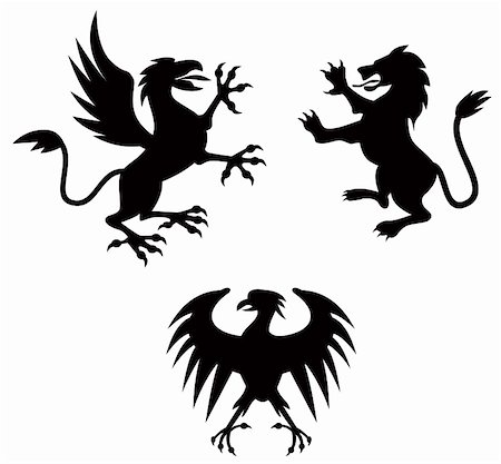 simsearch:400-05077674,k - Vector art of a Griffin, lion and eagle Photographie de stock - Aubaine LD & Abonnement, Code: 400-04573820