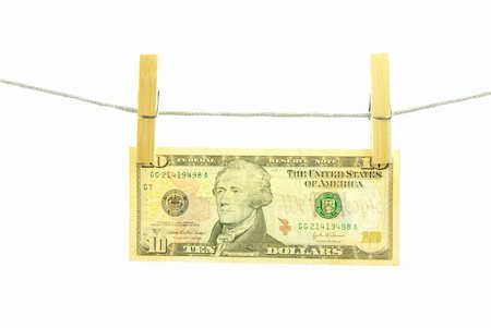 simsearch:693-06021294,k - 10 us dollar banknote hanging on a rope over white Stock Photo - Budget Royalty-Free & Subscription, Code: 400-04584512