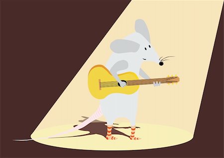 shadow acoustic guitar - Funny mouse is plaing the guitar Stock Photo - Budget Royalty-Free & Subscription, Code: 400-04585284