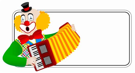 simsearch:400-08199902,k - Clown the accordionist – one of series of clowns musicians Stock Photo - Budget Royalty-Free & Subscription, Code: 400-04585485