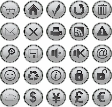 simsearch:400-09171101,k - web icons set grey Foto de stock - Super Valor sin royalties y Suscripción, Código: 400-04585528