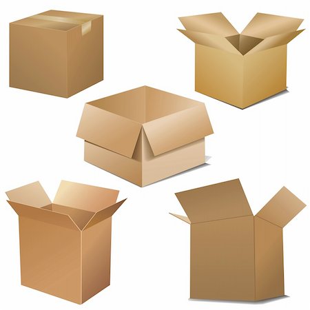 simsearch:400-04306840,k - vector cardboard boxes. Opened and closed Fotografie stock - Microstock e Abbonamento, Codice: 400-04585644
