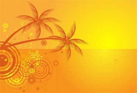 simsearch:400-04290417,k - Summer vector background with tropical beach Stock Photo - Budget Royalty-Free & Subscription, Code: 400-04585645