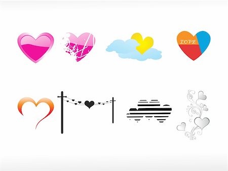 simsearch:400-04056436,k - vector illustration of heart icon set4 Stock Photo - Budget Royalty-Free & Subscription, Code: 400-04585815