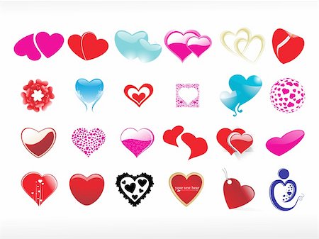 simsearch:400-04056436,k - vector illustration of heart icon set5 Stock Photo - Budget Royalty-Free & Subscription, Code: 400-04585816
