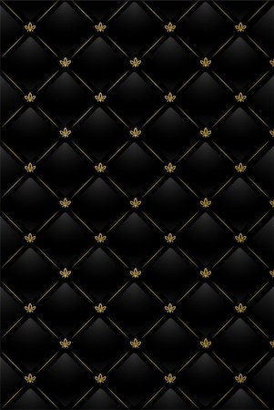 Vector illustration of black leather background with golden pattern Stock Photo - Budget Royalty-Free & Subscription, Code: 400-04586045
