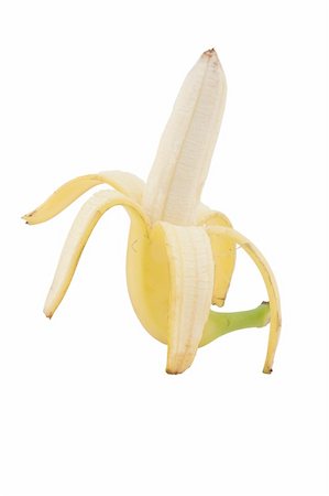 simsearch:400-04417272,k - peeled banana against a white background Photographie de stock - Aubaine LD & Abonnement, Code: 400-04586233