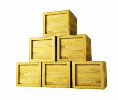 several wooden crates 3d rendering Stock Photo - Budget Royalty-Free & Subscription, Code: 400-04586243