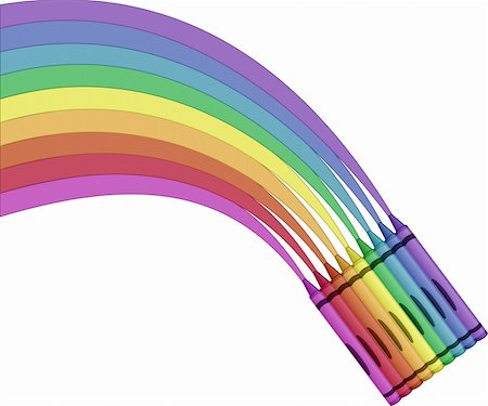 simsearch:400-04386917,k - This is a vector illustration of  crayons drawing a rainbow of lines Fotografie stock - Microstock e Abbonamento, Codice: 400-04586327