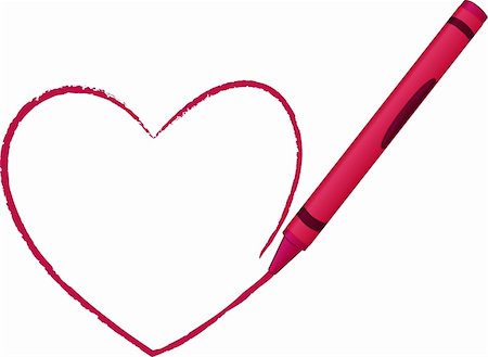 A kid like drawing of a heart with a crayon - it's a vector illustration Foto de stock - Super Valor sin royalties y Suscripción, Código: 400-04586322