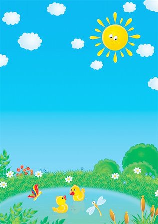 duckling meadow - High resolution image / animal characters for your design Stock Photo - Budget Royalty-Free & Subscription, Code: 400-04586806