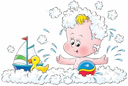 funny pictures of kids bathing - Isolated clip-art / children’s book illustration for your design Stock Photo - Budget Royalty-Free & Subscription, Code: 400-04587310