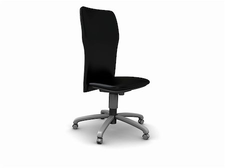 simsearch:400-09090800,k - 3d illustration of black office chair over white background Photographie de stock - Aubaine LD & Abonnement, Code: 400-04587727