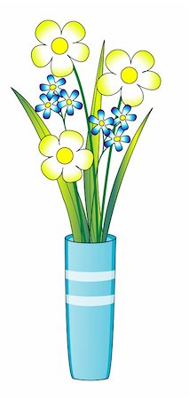 Flowers in a blue vase Stock Photo - Budget Royalty-Free & Subscription, Code: 400-04588663