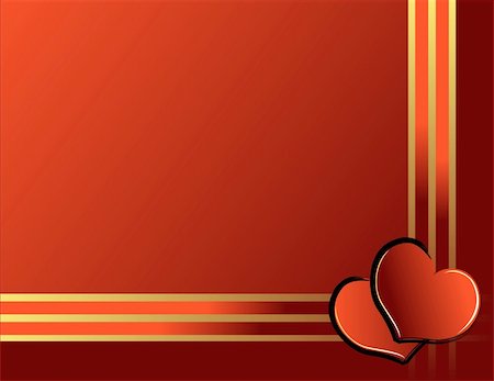 Romantic  illustration with hearts and golden ribbon Foto de stock - Super Valor sin royalties y Suscripción, Código: 400-04588686