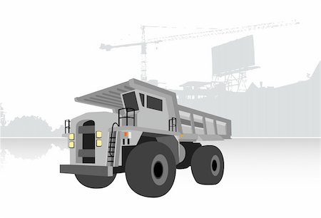 gray quarry truck, vector illustration Foto de stock - Super Valor sin royalties y Suscripción, Código: 400-04588995