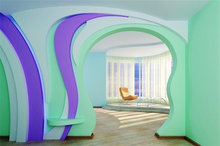 Home interior. Modern 3d design Stockbilder - Microstock & Abonnement, Bildnummer: 400-04589089