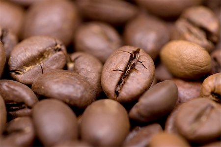 simsearch:400-05253970,k - Close up macro shot of coffee bean. Selective focus on single bean. Photographie de stock - Aubaine LD & Abonnement, Code: 400-04589097