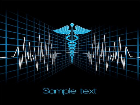 simsearch:400-04781438,k - electrocardiogram with caduceus symbol, illustration Foto de stock - Super Valor sin royalties y Suscripción, Código: 400-04589213