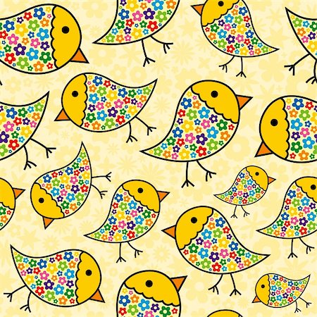 simsearch:400-04589437,k - Colorful Seamless Repeating Chick Background Photographie de stock - Aubaine LD & Abonnement, Code: 400-04589437