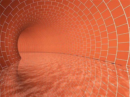 Tunnel with water flowing inside Stock Photo - Budget Royalty-Free & Subscription, Code: 400-04589463