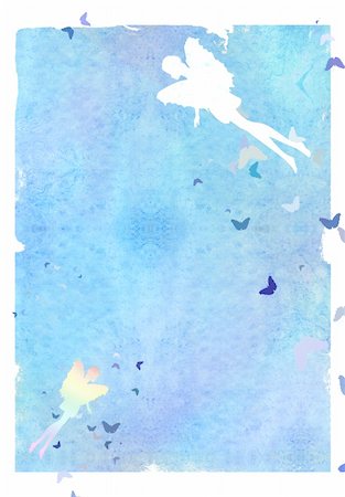 freedom tower - Fairies among butterflies on the sheet of paper Stock Photo - Budget Royalty-Free & Subscription, Code: 400-04589491