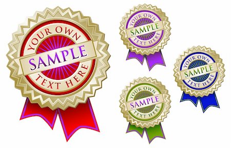 simsearch:400-04375327,k - Set of Four Colorful Emblem Seals With Ribbons Ready for Your Own Text. Stock Photo - Budget Royalty-Free & Subscription, Code: 400-04589762