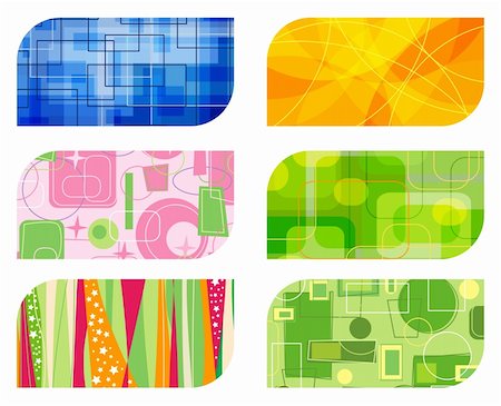 abstract retro business card backgrounds vector illustration Stock Photo - Budget Royalty-Free & Subscription, Code: 400-04580245