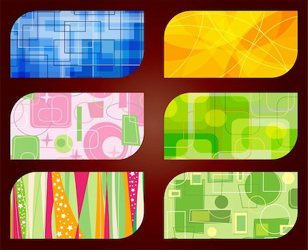 abstract retro business card backgrounds vector illustration Stock Photo - Budget Royalty-Free & Subscription, Code: 400-04580246