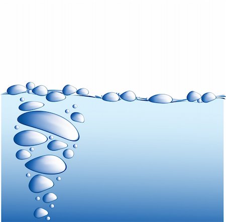 simsearch:400-08618195,k - Blue water with bubbles vector illustration Foto de stock - Super Valor sin royalties y Suscripción, Código: 400-04580435