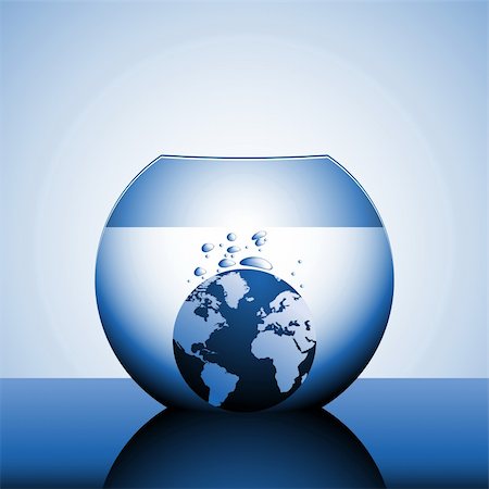 simsearch:400-04524078,k - A globe sinking in water with bubbles Stock Photo - Budget Royalty-Free & Subscription, Code: 400-04580443