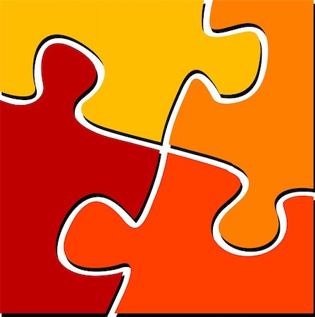 Vector illustration of puzzle pieces Stock Photo - Budget Royalty-Free & Subscription, Code: 400-04580575