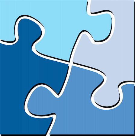 Vector illustration of puzzle pieces Stock Photo - Budget Royalty-Free & Subscription, Code: 400-04580577