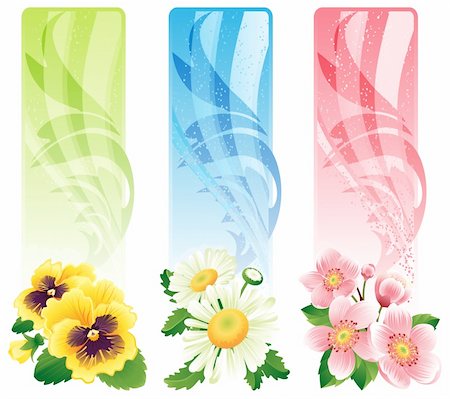 simsearch:400-04583701,k - Vector illustration - Flower banners Foto de stock - Super Valor sin royalties y Suscripción, Código: 400-04580766