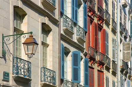 Shutters in Street Bayonne, Pirenees atlantiques (France) Stock Photo - Budget Royalty-Free & Subscription, Code: 400-04581016