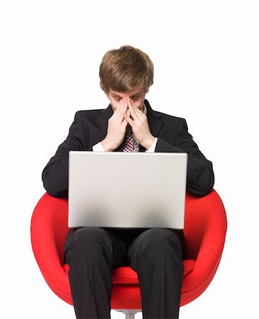 sorry boy pictures - A depressed man with a laptop Stock Photo - Budget Royalty-Free & Subscription, Code: 400-04581032