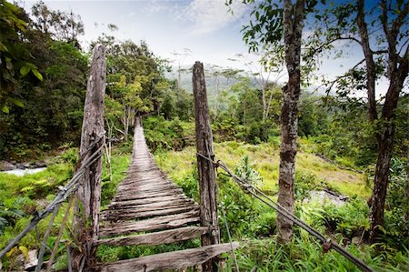 simsearch:400-05680546,k - An old narrow hanging bridge Stock Photo - Budget Royalty-Free & Subscription, Code: 400-04581404