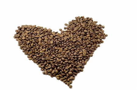 simsearch:400-08788133,k - Heart of coffe beans on white background Stock Photo - Budget Royalty-Free & Subscription, Code: 400-04581899