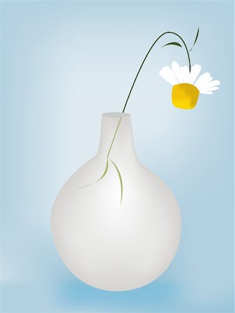 simsearch:400-05104344,k - Vector daisy in a vase. Easy to edit andmodify. eps included. Foto de stock - Super Valor sin royalties y Suscripción, Código: 400-04581956