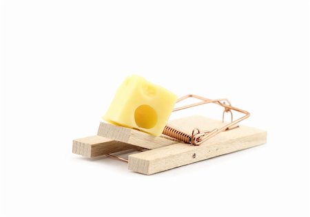 simsearch:400-03992981,k - Mouse trap with cheese isolated Stock Photo - Budget Royalty-Free & Subscription, Code: 400-04582280