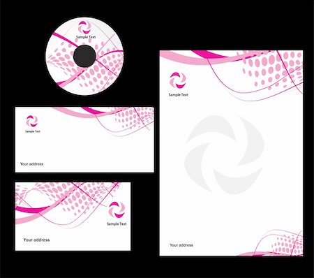 abstract wave halftone line style Business card. Vector illustration Stock Photo - Budget Royalty-Free & Subscription, Code: 400-04582435